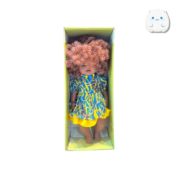 عروسک دختر آفریقایی Afro | موهای فر | مناسب 3 سال به بالا
