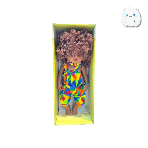 عروسک دختر آفریقایی Afro | موهای فر | مناسب 3 سال به بالا