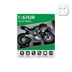 ماکت موتور سیکلت فلزی کاوازاکی نینجا H2R مشکی مقیاس ۱:۶ با قابلیت تولید بخار و صدا