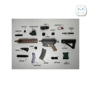 جعبه تفنگ اسباب بازی ژل بلستر الکتریکی سری M4 مدل AR15 با قابلیت شلیک رگباری