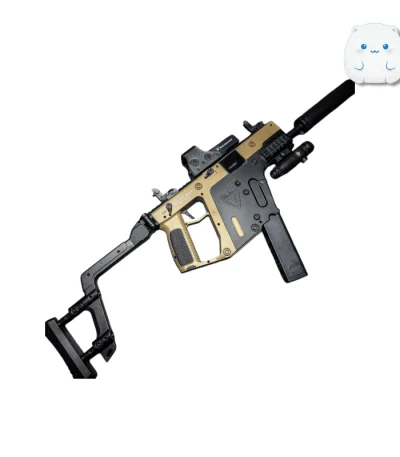 اسلحه Kriss Vector رنگ طلایی و مشکی با صداخفه‌کن و دوربین تهاجمی