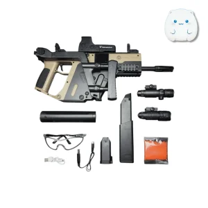 اسلحه Kriss Vector رنگ طلایی و مشکی با صداخفهکن و دوربین تهاجمی