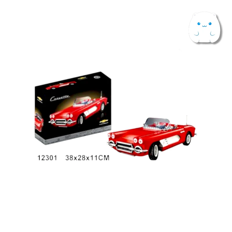 0x244-Photoroom لگو ماشین شورولت کوروت قرمز رنگ مدل کلاسیک کروک با ۱۲۱۰ قطعه