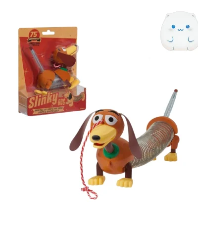 اسباب بازی سگ اسلینکی slinky dog فنری مدل جونیور با بند کششی و بسته‌بندی نوستالژیک ۷۵ سالگی