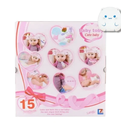 خرید عروسک نوزاد واقعی، قیمت Baby Toby مدل ۱۵ کاره، عروسک دخترانه موزیکال، ست کامل عروسک نوزاد با لوازم، عروسک با قابلیت دستشویی کردن.