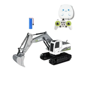 اسباب بازی بیل مکانیکی کنترلی حرفه ای سفید و خاکستری با بازوی فلزی و ریموت کنترل خلبانی پیشرفته 2.4 گیگاهرتز